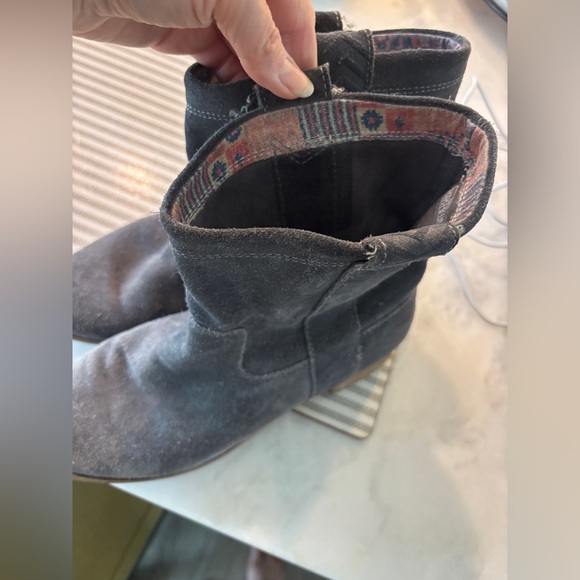 TOMS Laurel Gray Suede Ankle Boots - Picture 6 of 12